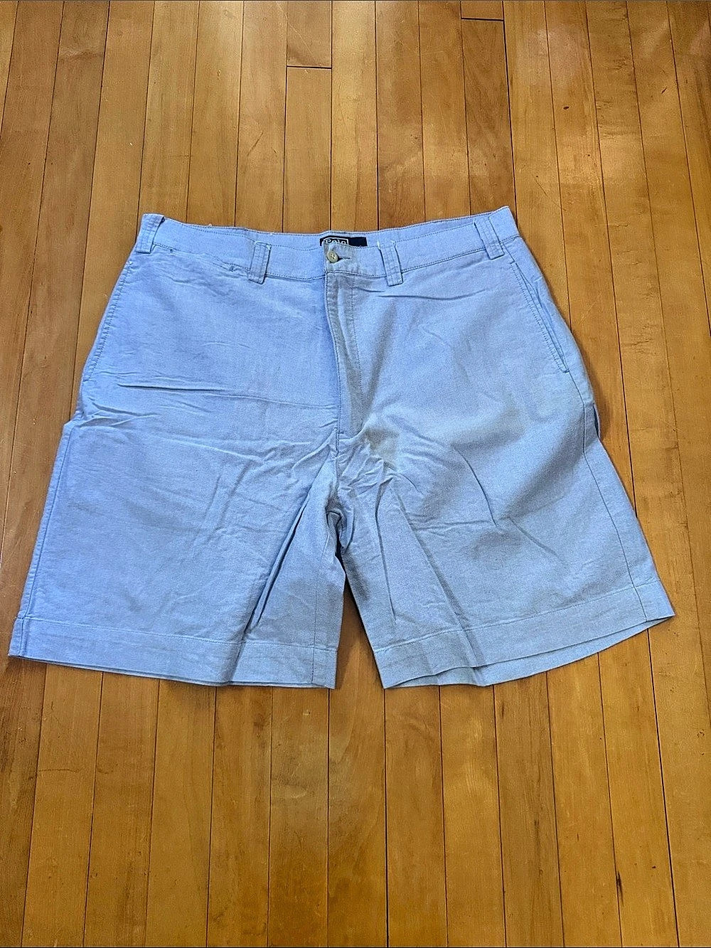 Polo Ralph Lauren vintage chambray blue Flat Front Shorts men’s Waist 36